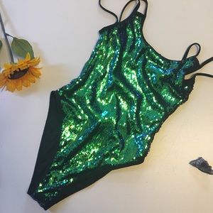 New Look Turquoise Sequin Swimsuit